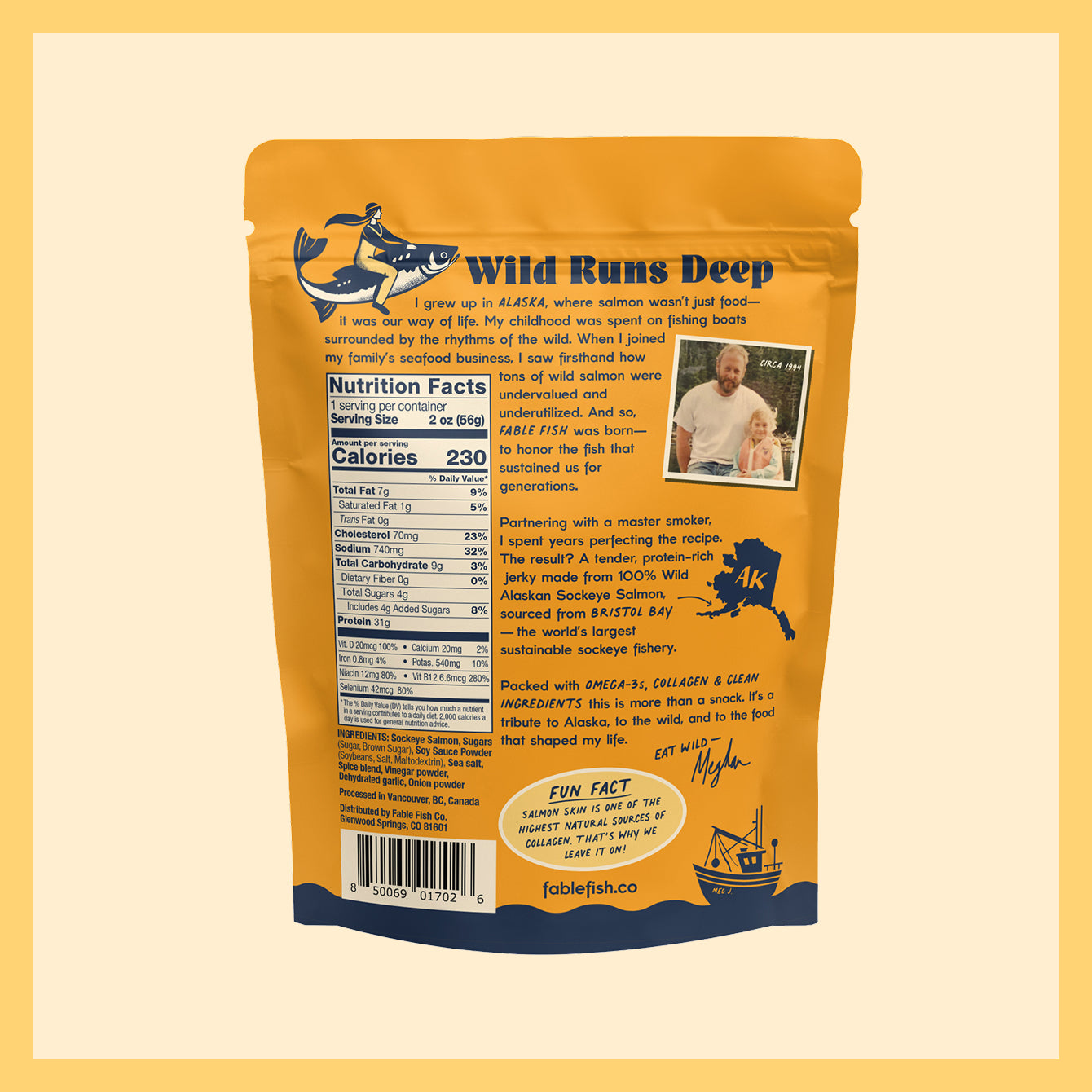 Teriyaki Wild Alaskan Sockeye Salmon Jerky (Caddies)